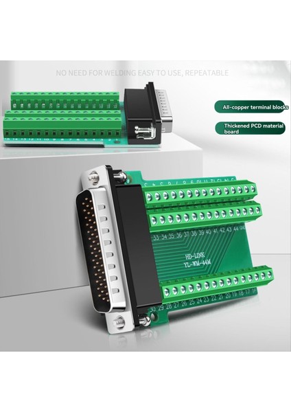 HDB44 Lehimsiz Konnektör Endüstriyel 3 Sıra D-Sub 44 Pin Erkek P Delikli Fiş Breakout Terminal Kartı Adaptörü, B (Yurt Dışından) fırsatları