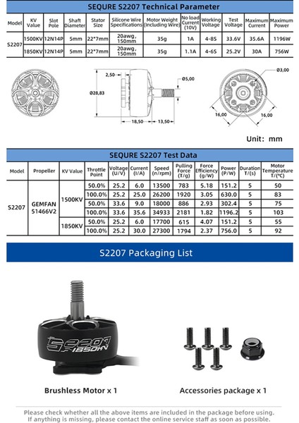 S2207 6s 8s Fırçasız Aeromodelling Motoru 5 Inç Iha'lar Için Yüksek Verimli Tork 1850KV (Yurt Dışından) indirimleri