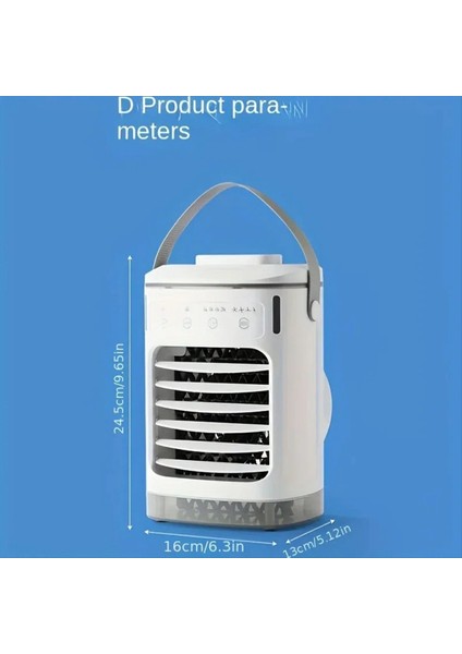 Yatak Odası Ofisi Için 4 Hızlı 7 Renkli Işıklı Taşınabilir Klima Buharlaştırıcı Soğutucu Masaüstü Vantilatörü (Yurt Dışından) modelleri
