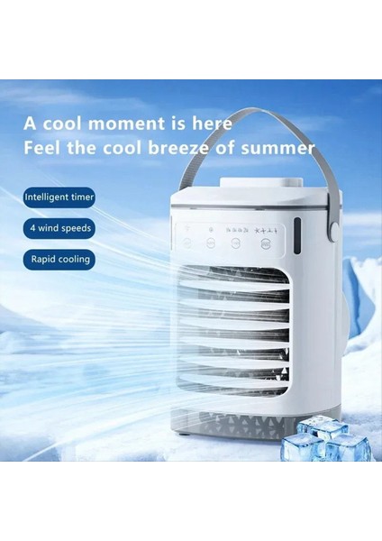 Yatak Odası Ofisi Için 4 Hızlı 7 Renkli Işıklı Taşınabilir Klima Buharlaştırıcı Soğutucu Masaüstü Vantilatörü (Yurt Dışından) fırsatları