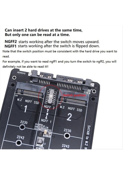 Çift M.2 - Sata3.0 Adaptör Protokolü SSD 2 Port Ngff B Anahtar 3.0 6 Gbps M2 Dönüştürücü (Yurt Dışından) modelleri