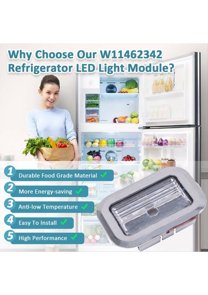 W11462342 Buzdolabı LED Işık Modülü AP6989197 PS16218086 W10908166 W10607479 W10843339'UN Yerine Geçer (Yurt Dışından) fırsatları