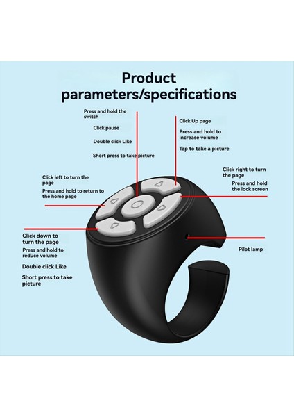 Tabletler ve Telefonlar Için Bluetooth Uzaktan Kumanda, Kamera Kontrol Cihazı, Otomatik Zamanlayıcı, Sosyal Medya Sayfa Çevirici, Pembe (Yurt Dışından) fırsatları