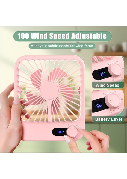 Uyku Için Seyahat Vantilatörü, Dijital Ekranlı Taşınabilir Şarj Edilebilir, 100 Hızlı Kişisel USB Pembe (Yurt Dışından) fiyatları