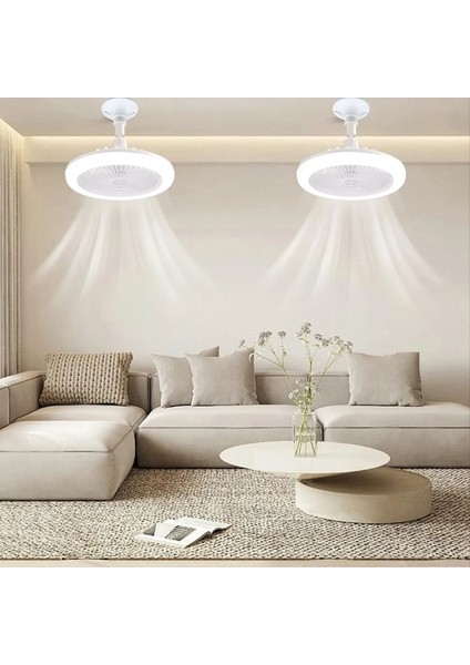 2 Adet Uzaktan Kumandalı Tavan Vantilatörü ve Işıklı Lamba Vantilatörü E27 Dönüştürücü Tabanlı Akıllı Sessiz Vantilatörler, B (Yurt Dışından) fırsatları