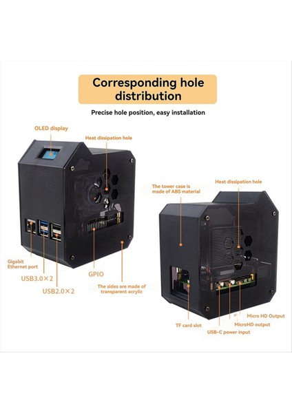 0,96 Inç OLED Ekranlı 5 Abs Mini Kule Fan Kiti Jst 4 Pin Portu (Yurt Dışından) indirimleri