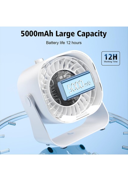 Masa Vantilatörü, Sessiz Taşınabilir Vantilatör, 100 Hız, 220° Ayarlanabilir Eğimli 5000MAH Hava Sirkülatörlü Vantilatör, Dijital Ekranlı Masa Vantilatörleri (Yurt Dışından) modelleri