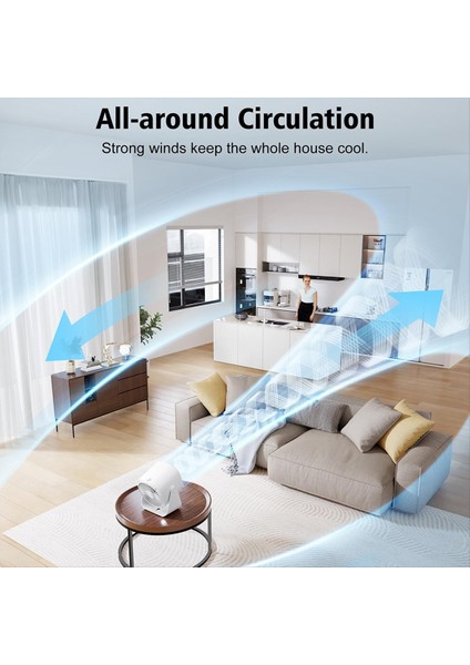 Masa Vantilatörü, Sessiz Taşınabilir Vantilatör, 100 Hız, 220° Ayarlanabilir Eğimli 5000MAH Hava Sirkülatörlü Vantilatör, Dijital Ekranlı Masa Vantilatörleri (Yurt Dışından) indirimleri