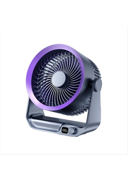 Taşınabilir Hava Sirkülasyonlu Masa Vantilatörü Masaüstü 4000MAH Pil Şarj Edilebilir 100 Hız Ayarlanabilir 180° Ev ve Ofis Için (Yurt Dışından)