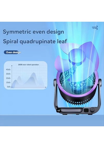 Taşınabilir Hava Sirkülasyonlu Masa Vantilatörü Masaüstü 4000MAH Pil Şarj Edilebilir 100 Hız Ayarlanabilir 180° Ev ve Ofis Için (Yurt Dışından) fırsatları