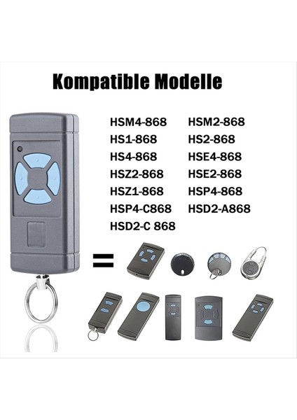 Hsm2 Hsm4 868.3 Mhz El Tipi Verici ile Uyumlu 2'li Garaj Kapısı Açacağı Uzaktan Kumandası Paketi (Yurt Dışından) modelleri