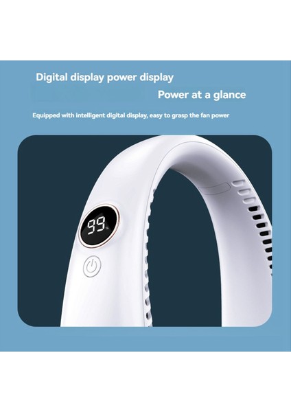 Askılı Boyunlu Kanatsız Vantilatör Taşınabilir Şarjlı Hava Soğutucu Öğrenci Spor Ofisi Dijital Ekranlı Güç Ventilatörü (Yurt Dışından) modelleri