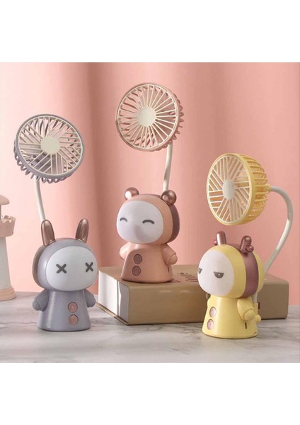 Mini Fan Karikatür Taşınabilir Gece Lambası USB Şarj Edilebilir Katlanabilir Küçük Masa Çalışma Masası Lambası A (Yurt Dışından) modelleri