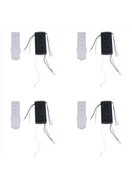 4x Evrensel Tavan Vantilatörü Uzaktan Kumanda Kiti Yedek Parça, 6 Hız ve Zamanlama, Dc Işık Için Yedek Parça (Yurt Dışından)