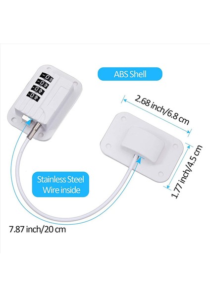 4 Parça Buzdolabı Kilidi Dondurucu Buzdolabı Kapısı Kombinasyonu Çocuk Güvenlik Kilidi Dolap Çekmecesi (Beyaz) (Yurt Dışından) fiyatları