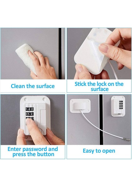 4 Parça Buzdolabı Kilidi Dondurucu Buzdolabı Kapısı Kombinasyonu Çocuk Güvenlik Kilidi Dolap Çekmecesi (Beyaz) (Yurt Dışından) modelleri