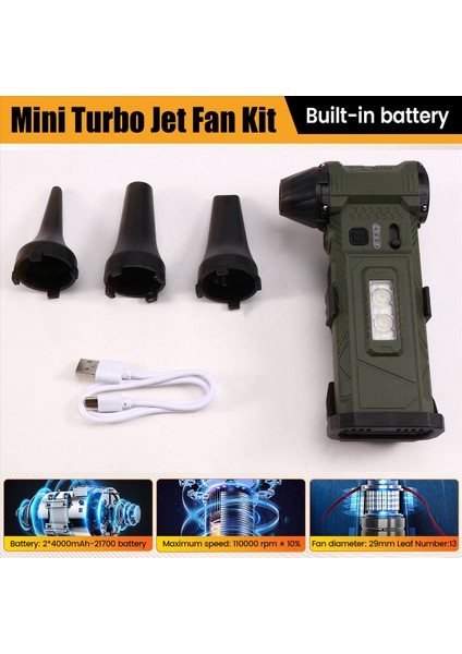 El Tipi Işıklı Fan 110000 Rpm Ayarlanabilir Hız Saç Kurutma Makinesi Elektrikli Süpürge Hava Toz Üfleyici Fırçasız Motor C (Yurt Dışından) fırsatları