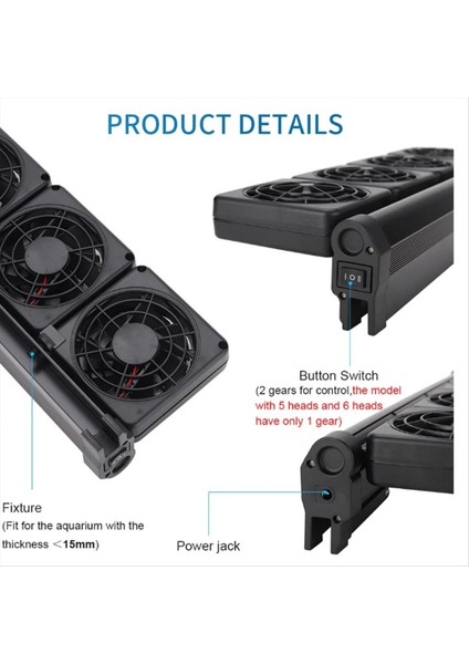 Ayarlanabilir Soğutma Fanı Balık Tankı Isı Dağılımı 3 Başlıklı Akvaryum Tarım Çim Ab Fişi (Yurt Dışından) fırsatları