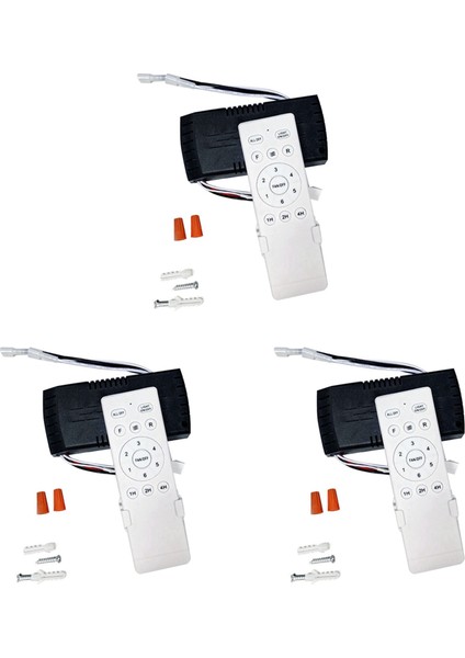 3x Evrensel Tavan Vantilatörü Uzaktan Kumanda Kiti Yedek Parça, 6 Hız ve Zamanlama, Dc Işık Için Yedek Parça (Yurt Dışından)