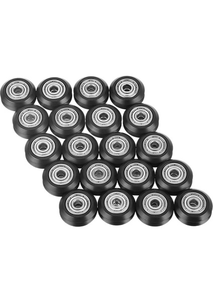 20 Adet V Şeklinde Yivli Tekerlek 5 mm Delik 625 Rulman Kasnak Aksesuarları Cnc 3D Yazıcı Için Çift Kayar Kapı (Yurt Dışından)