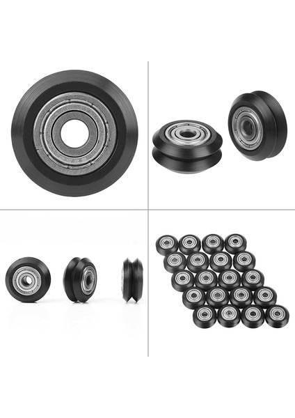 20 Adet V Şeklinde Yivli Tekerlek 5 mm Delik 625 Rulman Kasnak Aksesuarları Cnc 3D Yazıcı Için Çift Kayar Kapı (Yurt Dışından) fiyatları