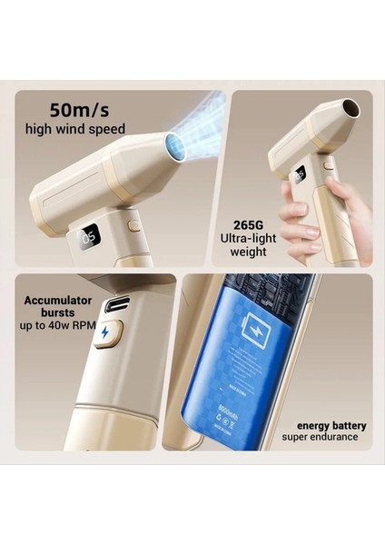 Turbo Fan Şarj Edilebilir Üfleyici 450000 Rpm Fırçasız Hava Taşınabilir Toz Elektrikli Kurutma Makinesi B'yi Yükseltin (Yurt Dışından) fırsatları