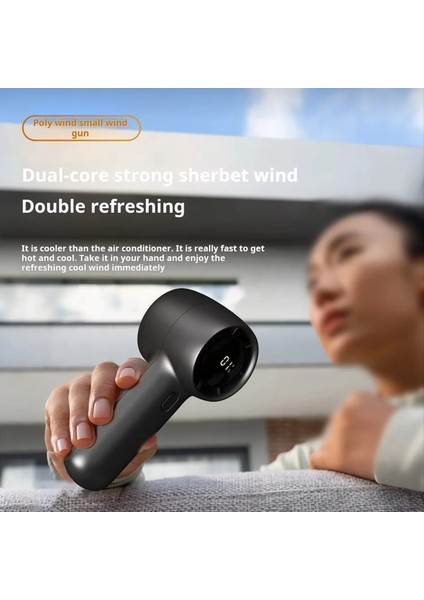 Taşınabilir Vantilatör El Tipi Kamp 3000MAH USB Şarj Edilebilir Elektrikli 100 Hızı Kanatsız Hava Soğutucu, B (Yurt Dışından) indirimleri