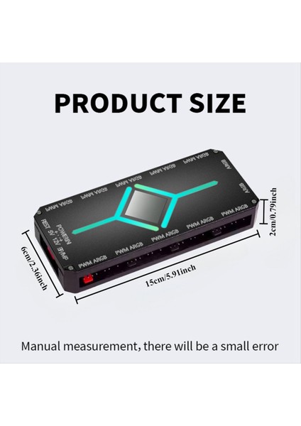 Pc Fanı Için Uzaktan Kumandalı ve Ayırıcılı 12 Portlu Argb +10 Pwm Manyetik Emiş Hub'ı Siyah (Yurt Dışından) modelleri