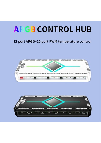 Pc Fanı Için Uzaktan Kumandalı ve Ayırıcılı 12 Portlu Argb +10 Pwm Manyetik Emiş Hub'ı Siyah (Yurt Dışından) fırsatları