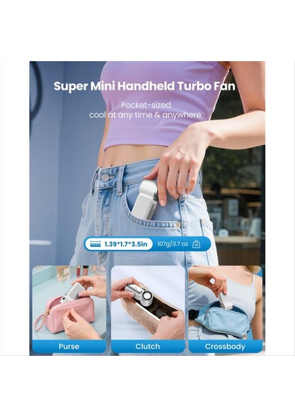 Mini Taşınabilir El Vantilatörü, LED Ekranlı 3,5 Inç 16900 Rpm Yüksek Hızlı Turbo Fanlar, Kadınlar, Kızlar, Erkekler, Seyahat, Açık Hava Için (Yurt Dışından) modelleri