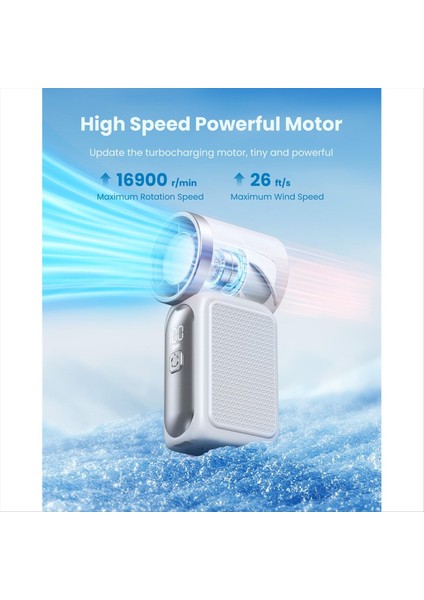 Mini Taşınabilir El Vantilatörü, LED Ekranlı 3,5 Inç 16900 Rpm Yüksek Hızlı Turbo Fanlar, Kadınlar, Kızlar, Erkekler, Seyahat, Açık Hava Için (Yurt Dışından) fırsatları