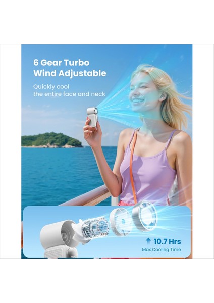 Mini Taşınabilir El Vantilatörü, LED Ekranlı 3,5 Inç 16900 Rpm Yüksek Hızlı Turbo Fanlar, Kadınlar, Kızlar, Erkekler, Seyahat, Açık Hava Için (Yurt Dışından) indirimleri