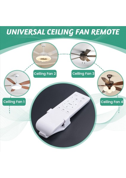 4x Evrensel Tavan Vantilatörü Uzaktan Kumanda Kiti Yedek Parça, 6 Hız ve Zamanlama, Dc Işık Için Yedek Parça (Yurt Dışından) indirimleri