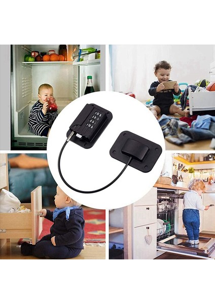 6'lı Paket Buzdolabı Kilidi Kombinasyonlu, Çocuklar Için Güvenli Buzdolabı, Çocuk Güvenlik Dolap Pencere Kilitleri, Bebek Kapısı (Yurt Dışından) indirimleri