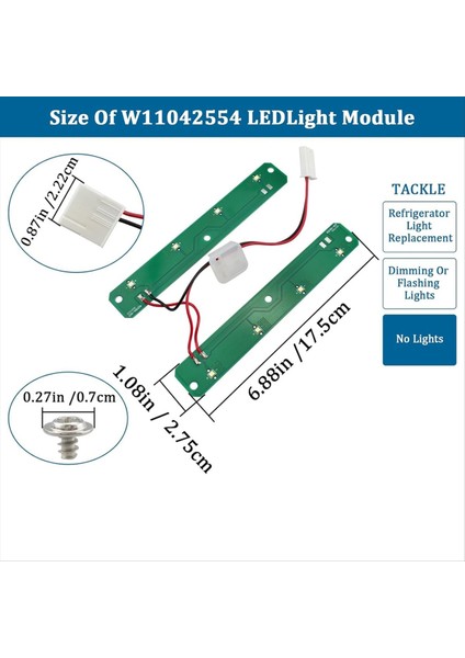 W11042554 Buzdolapları LED Işık Modülü, Whirl-Pool A- ile Uyumlu Kart, Buzdolabı Modülü (Yurt Dışından) modelleri