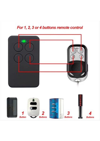 Garaj Kapısı Uzaktan Kumandası Çoğaltıcı 433.92MHZ 287MHZ Çok Frekanslı Kod Klon Kapı Açacağı Siyah (Yurt Dışından) fiyatları