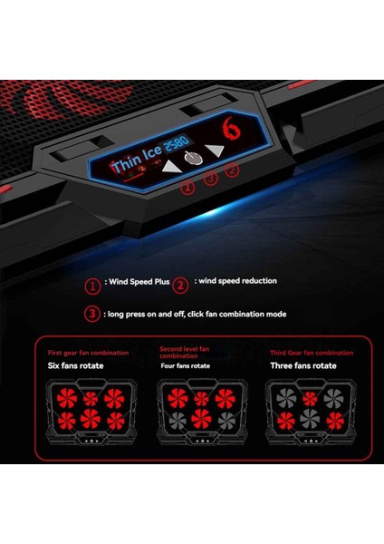 12.1-17.3 Inç Dizüstü Bilgisayarlar Için Dizüstü Bilgisayar Soğutma Pedi Oyun Soğutucu Fan Standı (Yurt Dışından) fiyatları