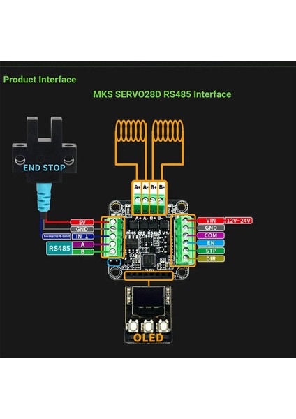 Mks SERVO28D 485 mt Kapalı Döngü Adım Motoru Sürücüsü Cnc 3D Yazıcı Gen-L Foc Sessiz ve Verimli RS485 Modbus (Yurt Dışından) modelleri