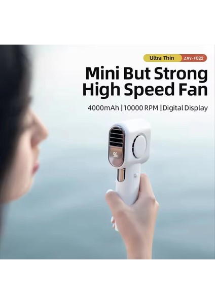 Sessiz Mini Kanatsız Fan, 100 Hızlı Güçlü Üfleyici, 4000MAH, LED Ekranlı USB Taşınabilir Soğutma Fanı (Yurt Dışından) modelleri