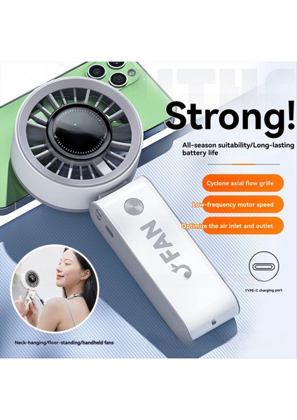 2025 Yüksek Hızlı Elde Taşınabilir Şiddetli Katlanır Vantilatör USB Türbin Dijital Ekran Taşınabilir Boyun Askılı Açık Hava Küçük (Yurt Dışından) modelleri
