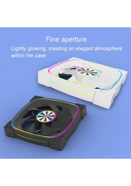 Argb Kasa Fanı Masaüstü Kasa Soğutma 12 cm Sıcaklık Kontrollü Sessiz Pwm 5V 3 Pinli Beyaz (Yurt Dışından) modelleri