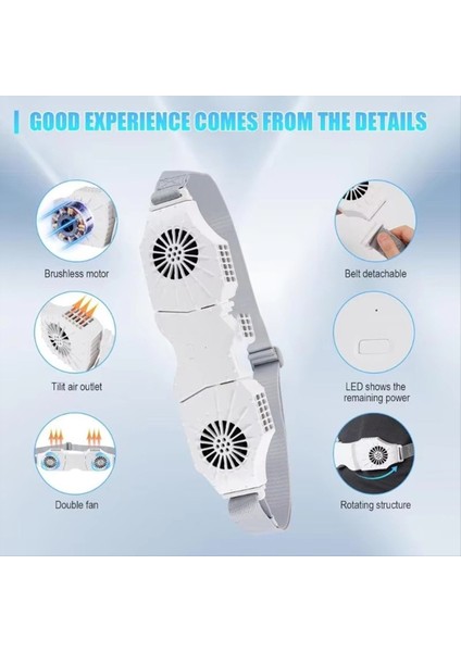 Taşınabilir Kemer Vantilatörü, Hava Sirkülasyon Teknolojisine Sahip Şarj Edilebilir Klipsli Kemer Vantilatörü, Açık Hava Aktiviteleri ve Çalışmalar Için Ideal (Yurt Dışından) modelleri