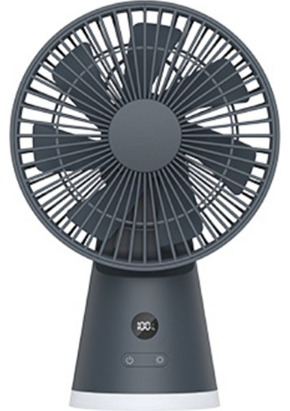 Taşınabilir Masa Vantilatörü 3600MAH Kablosuz Soğutma USB 5 Hızlı Mini Masa Vantilatörü Ev Ofis Için Koyu Gri (Yurt Dışından)