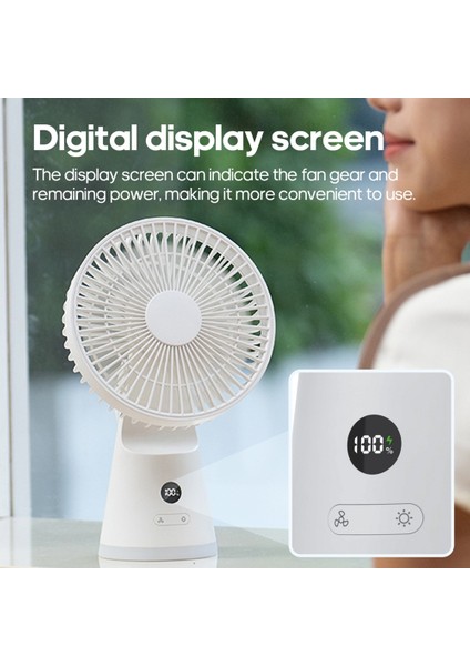 Taşınabilir Masa Vantilatörü 3600MAH Kablosuz Soğutma USB 5 Hızlı Mini Masa Vantilatörü Ev Ofis Için Koyu Gri (Yurt Dışından) fiyatları