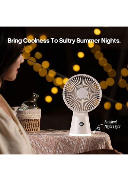 Taşınabilir Masa Vantilatörü 3600MAH Kablosuz Soğutma USB 5 Hızlı Mini Masa Vantilatörü Ev Ofis Için Koyu Gri (Yurt Dışından) modelleri