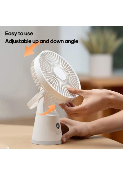 Taşınabilir Masa Vantilatörü 3600MAH Kablosuz Soğutma USB 5 Hızlı Mini Masa Vantilatörü Ev Ofis Için Koyu Gri (Yurt Dışından) indirimleri