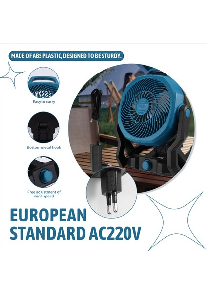 BL1830 Lityum Pil ile Çalışan Taşınabilir Kamp Vantilatörü Ab Fişi (Yurt Dışından) indirimleri