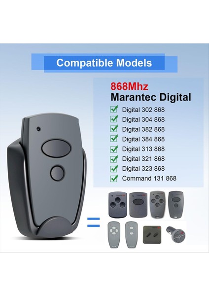 868MHZ Garaj Kapısı Açacağı Uzaktan Kumandası, 2 Kanallı El Tipi Verici Dijital 302 384 304 (Yurt Dışından) fırsatları