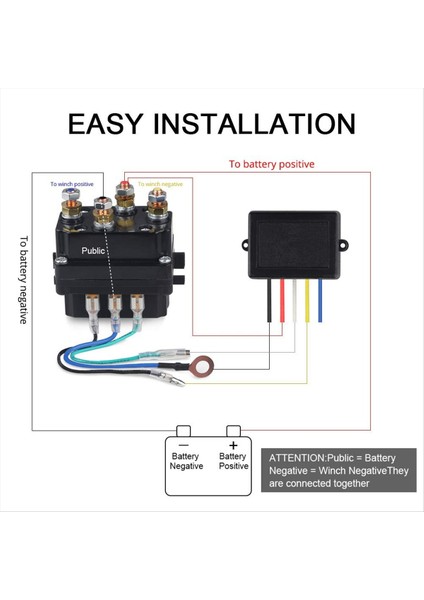 Kamyonlar, Suv, Atv, Utv Için Kablosuz Elektrikli Vinç Uzaktan Kumanda Kiti Röle Sistemi Evrensel El Anahtarı (Yurt Dışından) modelleri