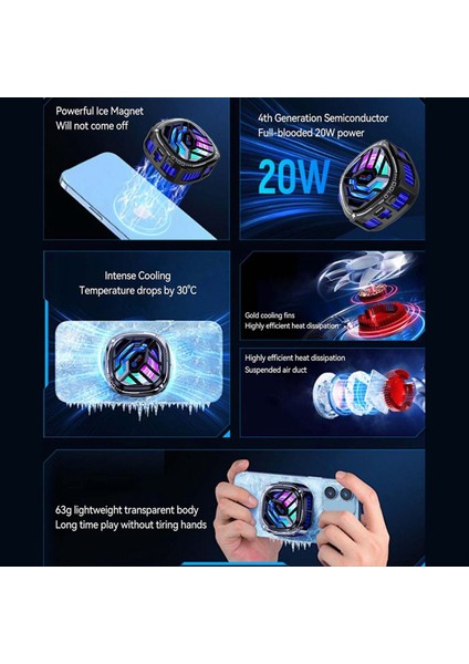 X76PRO Cep Telefonu Soğutucu, Yarı Iletken Soğutma Çipli Soğutucu Fan, Rgb Mobil (Yurt Dışından) modelleri